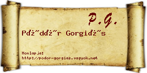 Pödör Gorgiás névjegykártya